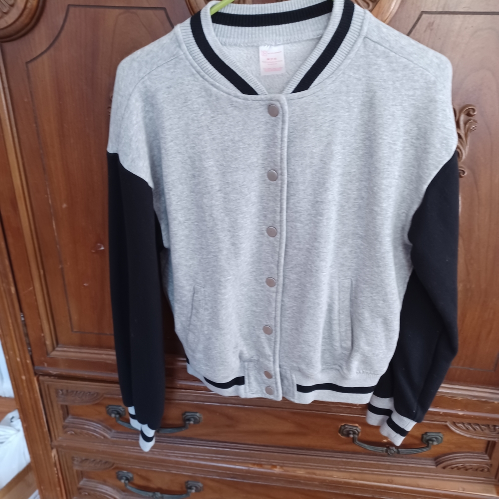 No Boundaries Gray and Black Varsity Jacket